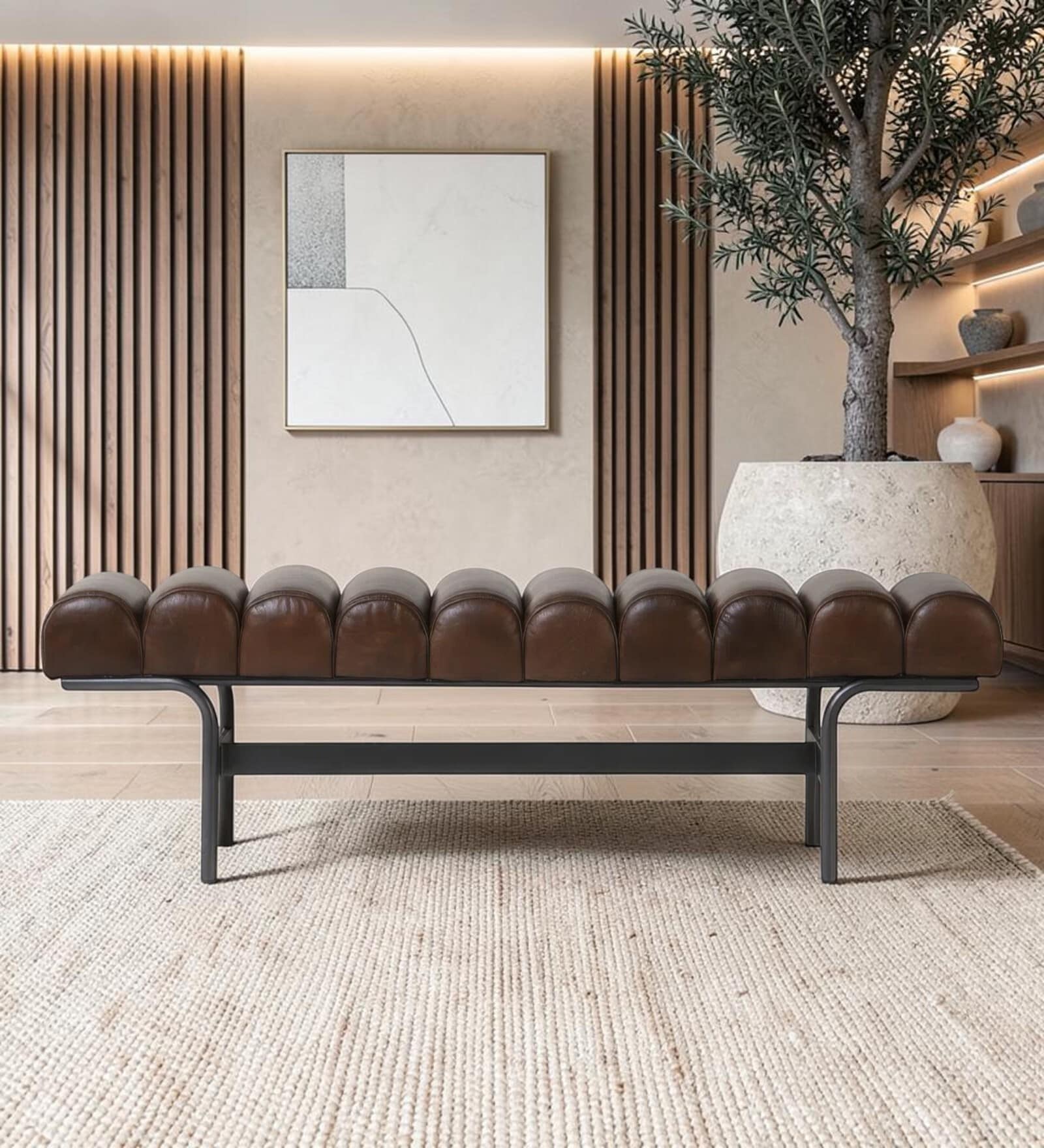 Armand Bench In Dark Brown Color