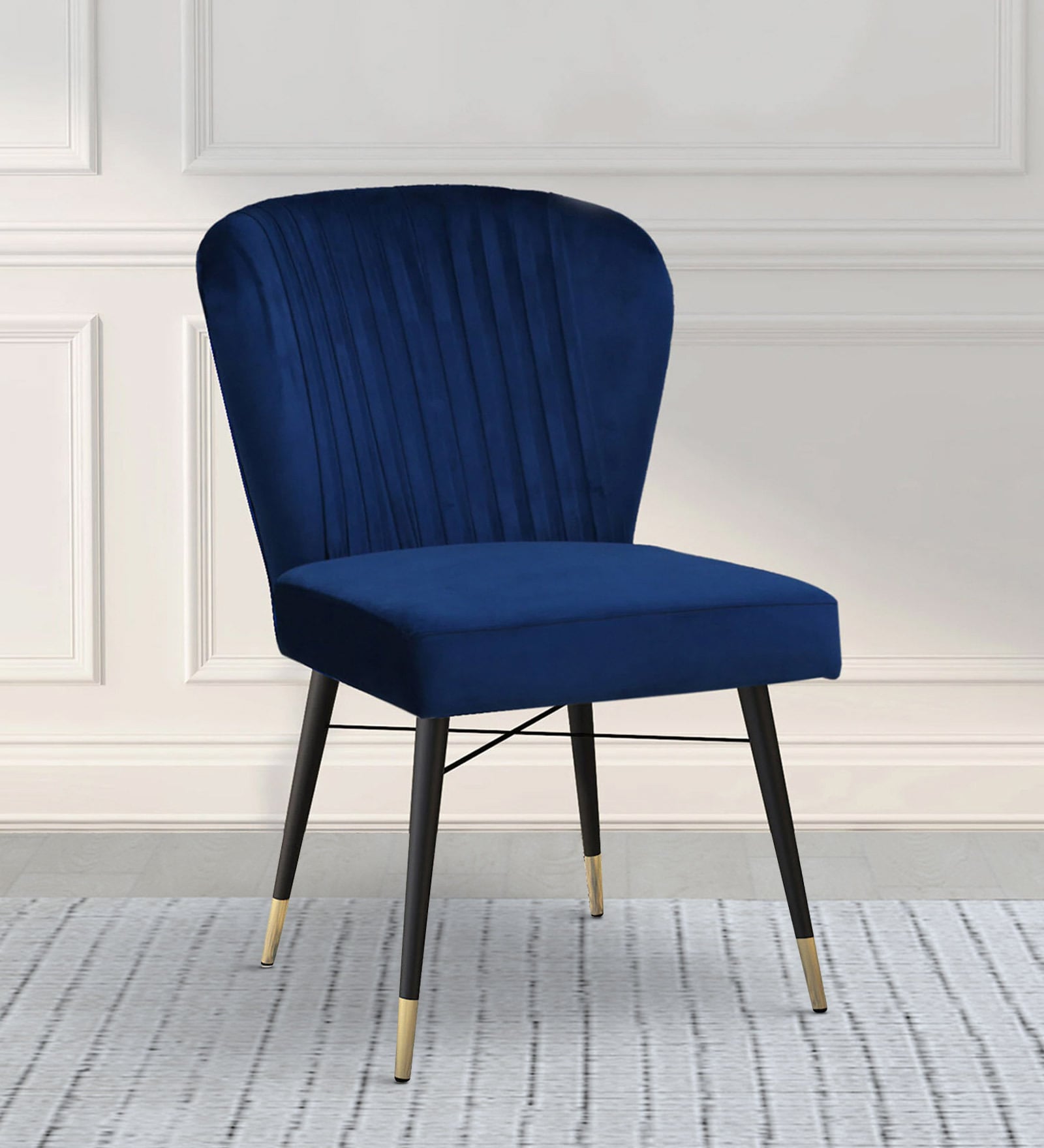 Armante Fabric Dining Chair In Blue Colour