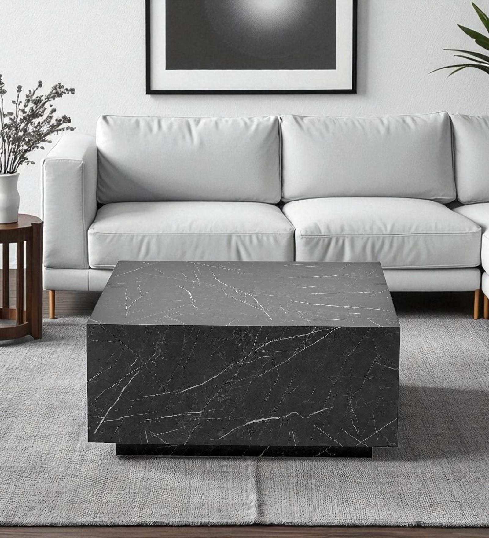 Armany Crest Sculpted Cylindrical Harmony with Architectural Groove Detailing in Black Colour