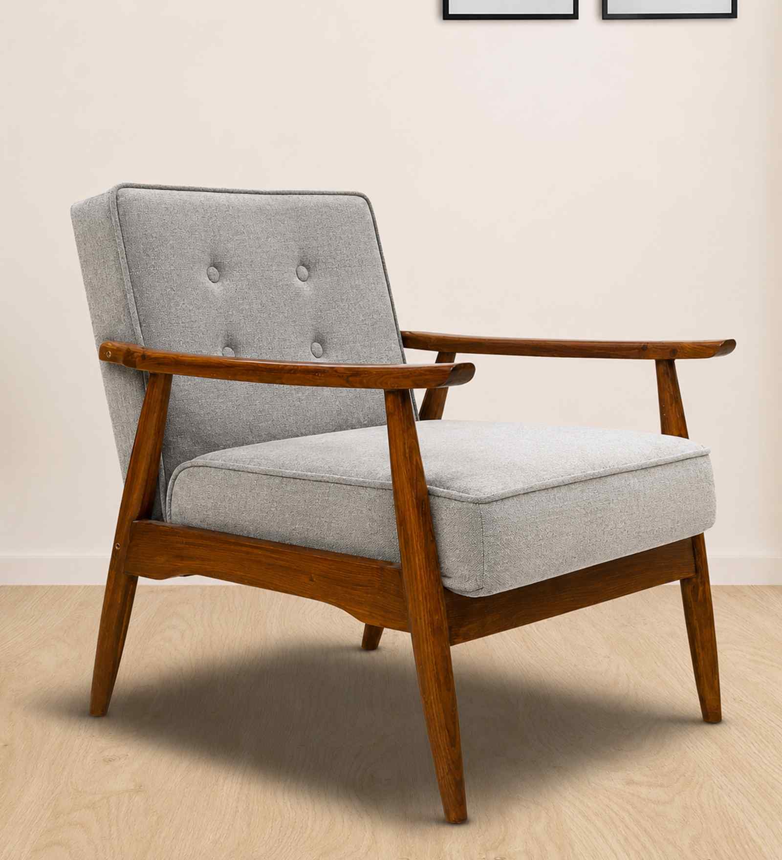 Armari Boucle Fabric Arm Chair In White Colour