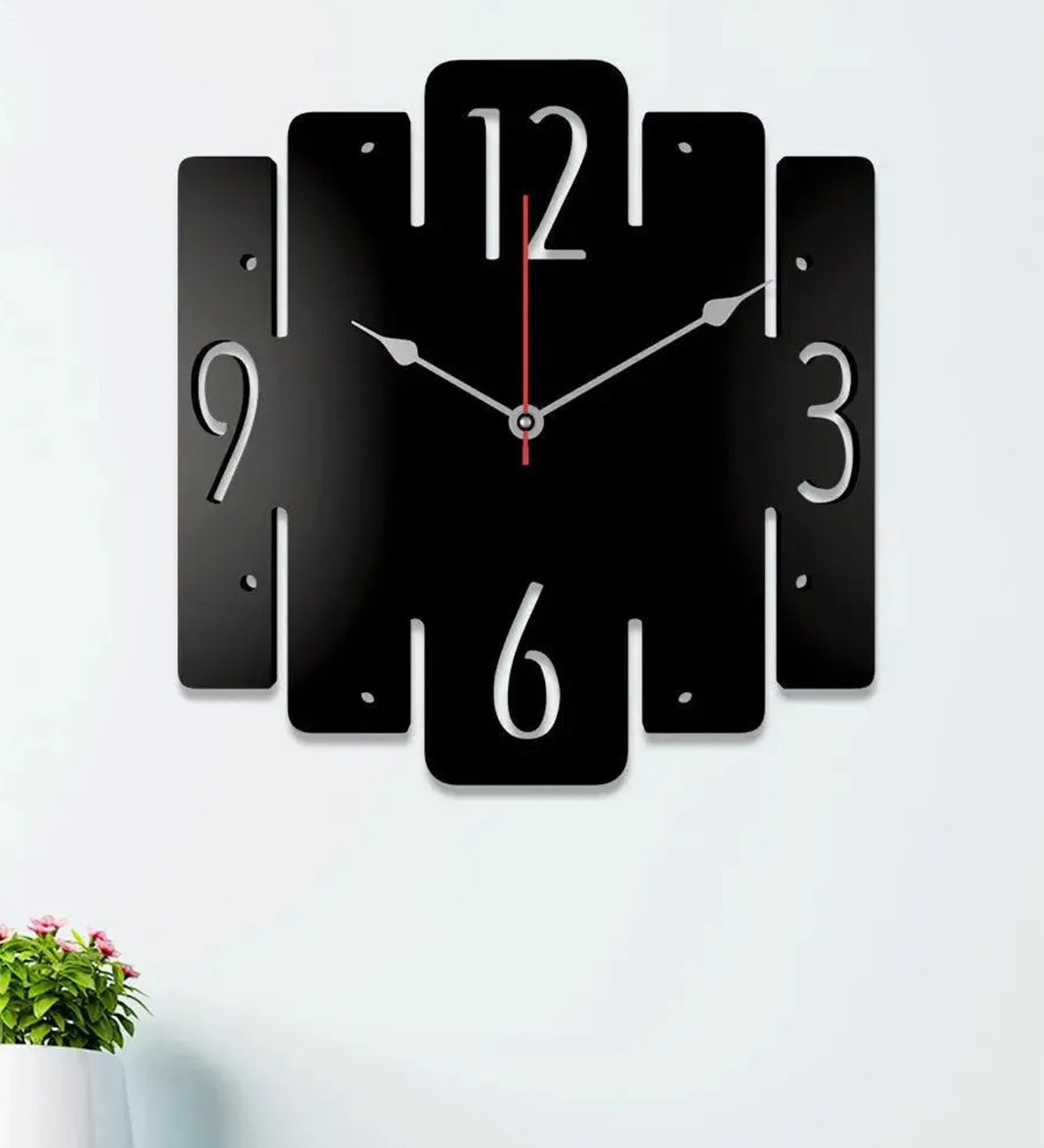 Armin Engineered Wood Black Wall Clock