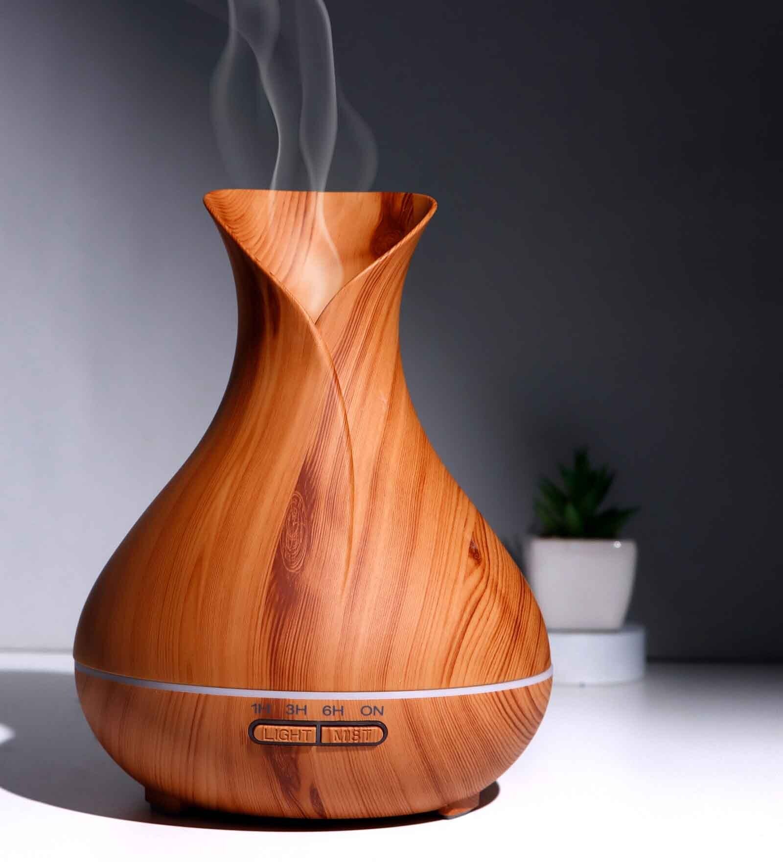 Brown  Electric Diffuser for Home Fragrance Essential Oil Aroma  Colour Changing Lights 200ML Water Capacity