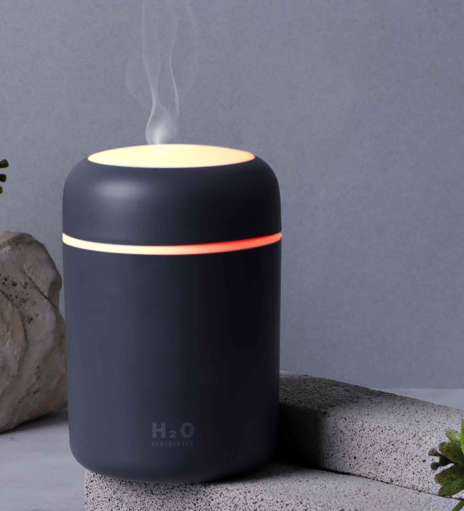 Black Aromahpure Electric Humidifier with Flames Effect Essential Oil Aroma Diffuser for Home 300 ML