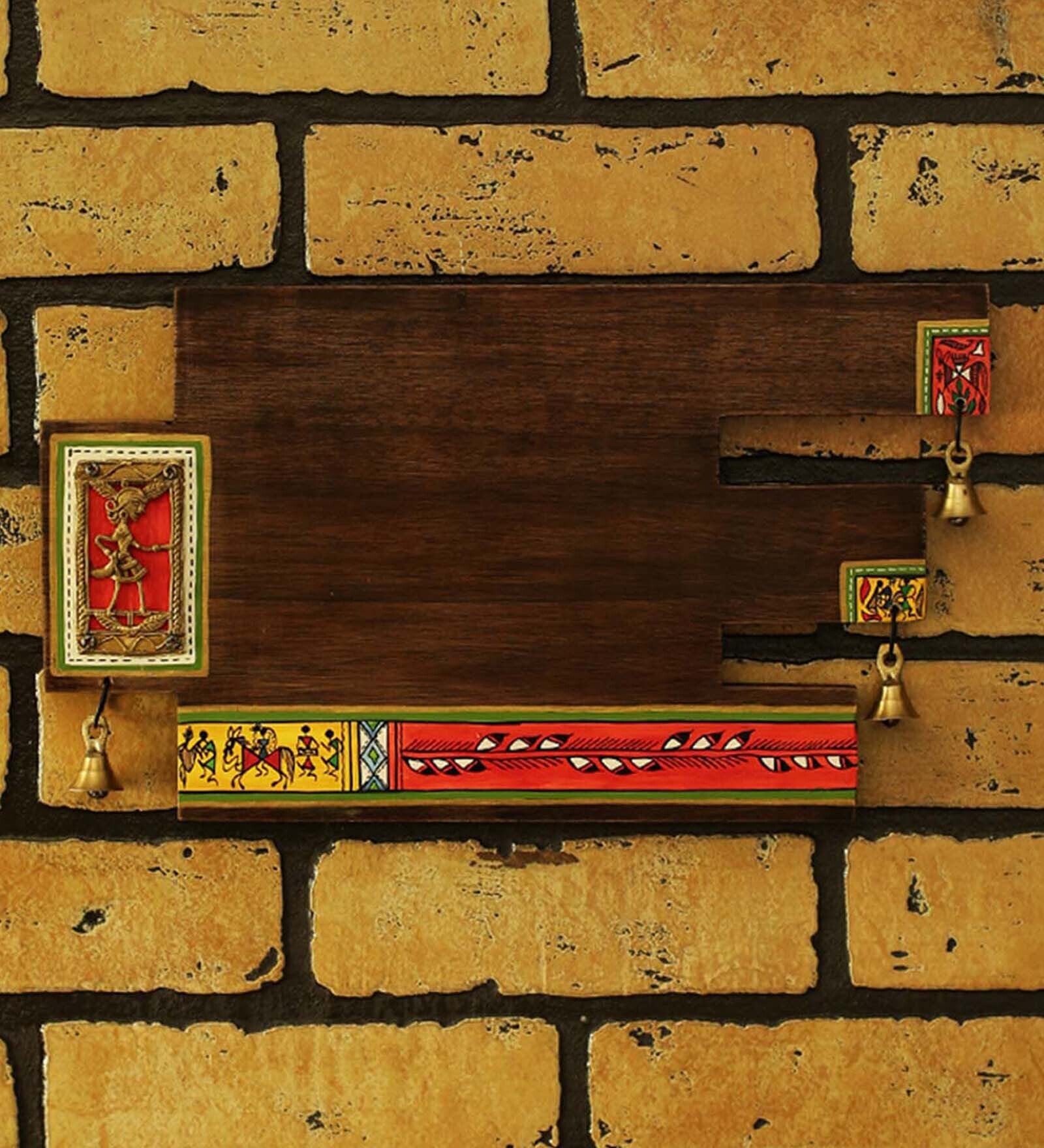 Art In A Name Warli & Dhokra Plain Name Plate In Sheesham Wood