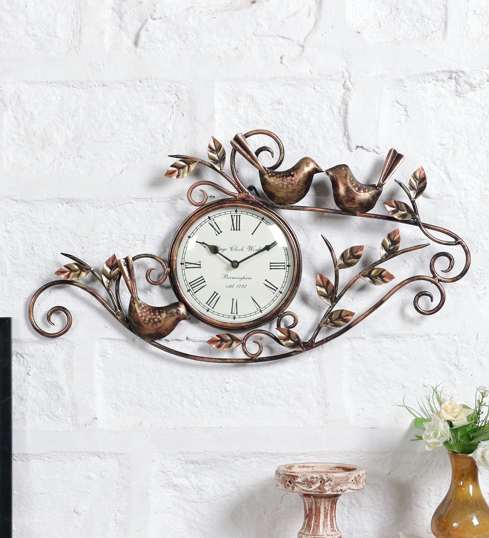 Brown Metal Novelty Wall Clock