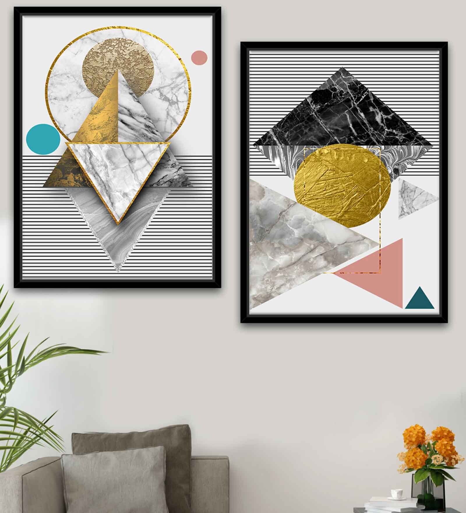 The True Professional White Canvas Framed Wildlife Art Print Set of 2