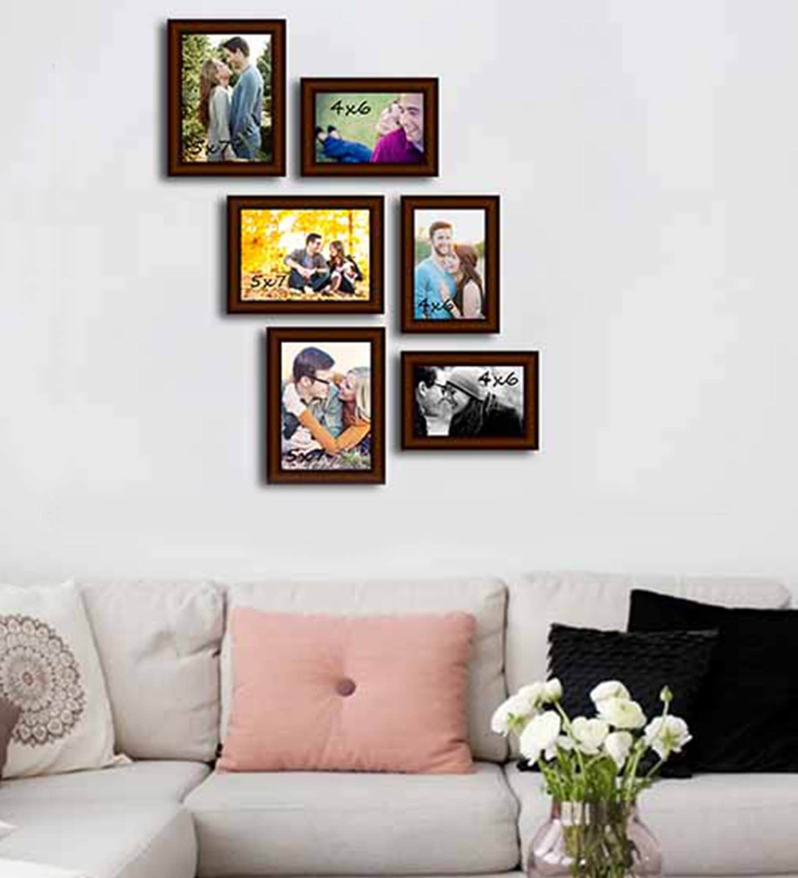 Buy Set Of 6 Brown Solid Wood Collage Photo Frames at 21% OFF by Art ...