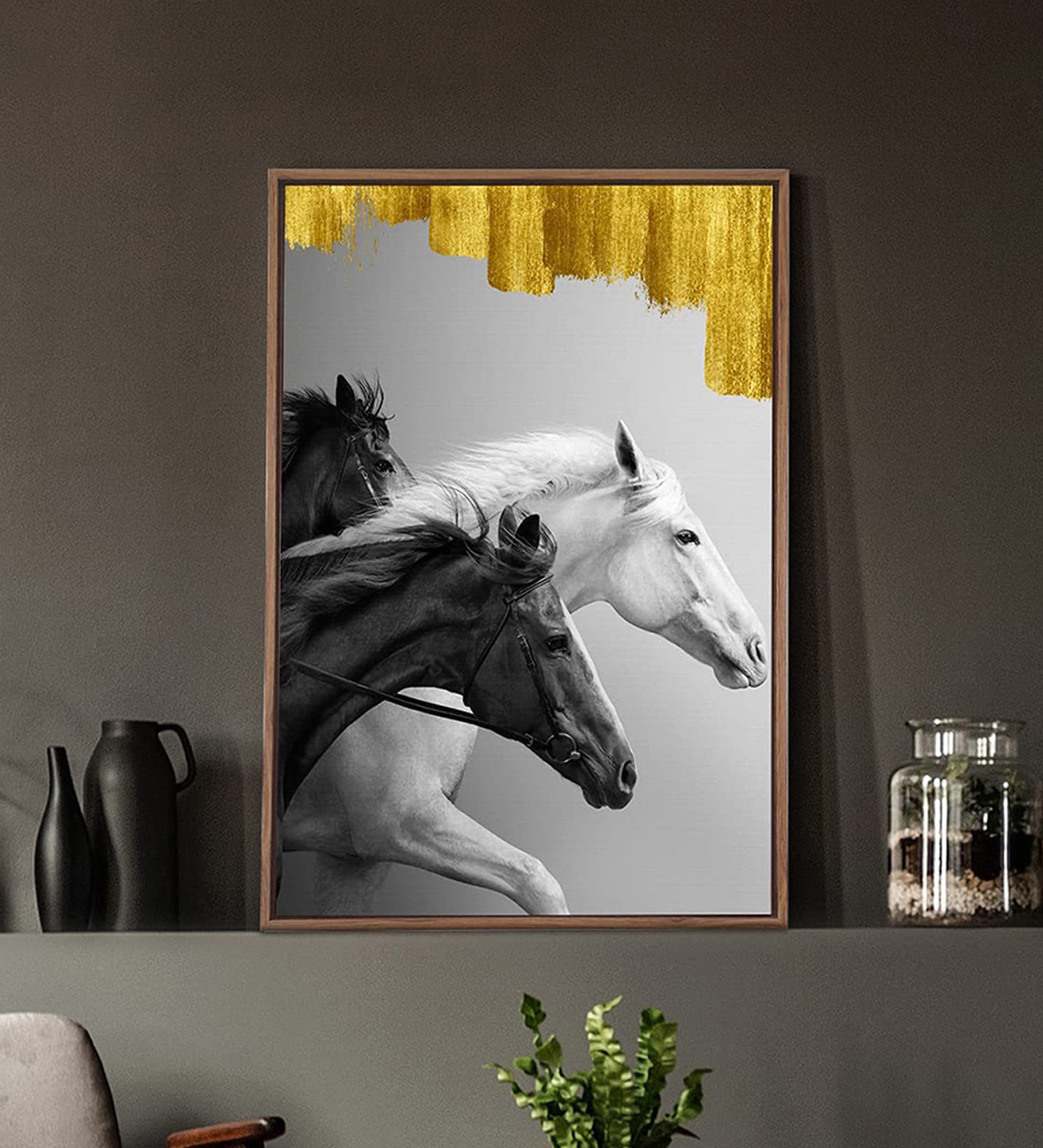 Art Street Canvas Painting Butterfly Theme Wall Art Painting with Wooden Frame