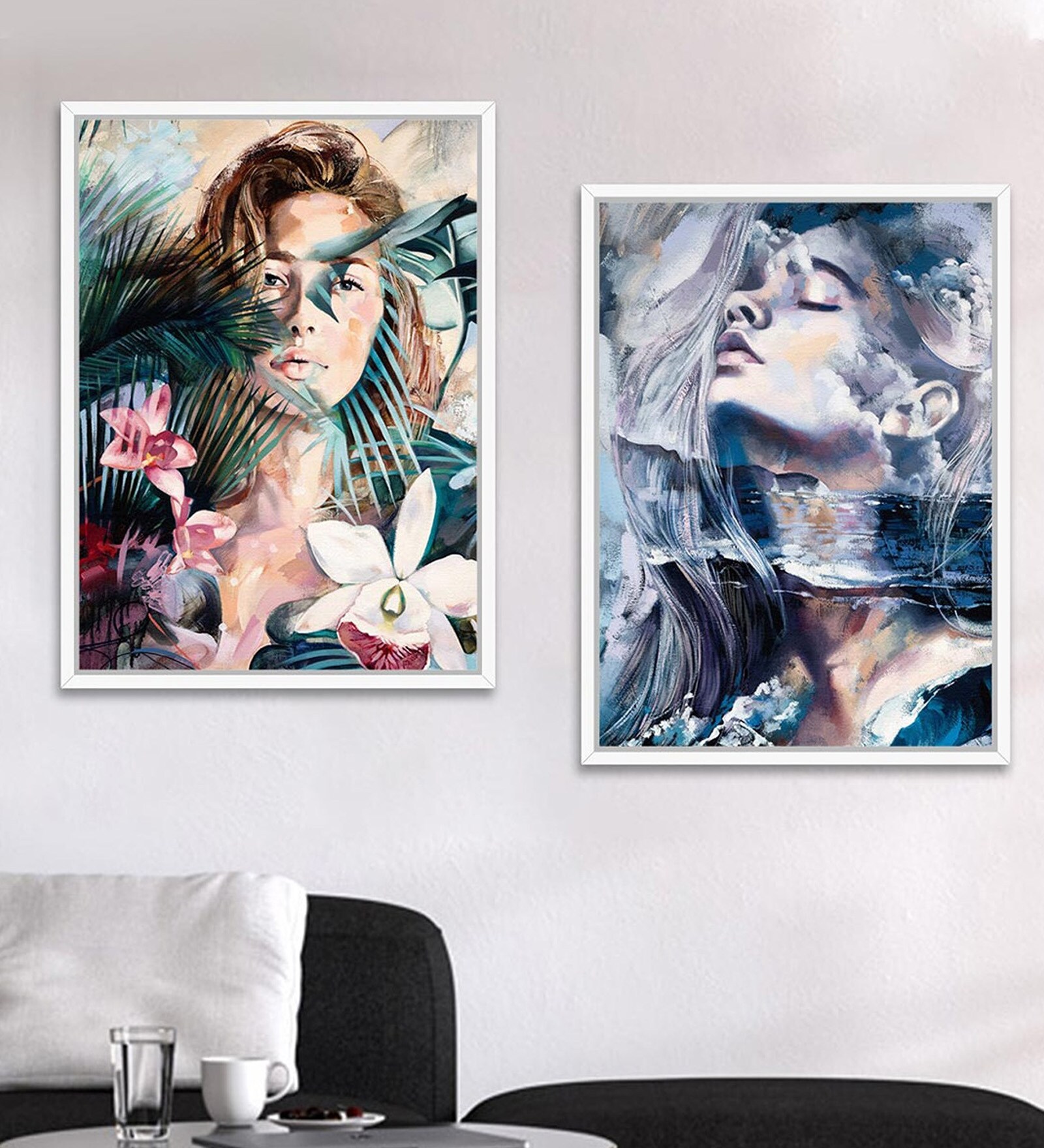 Art Street Canvas Painting Geometrical Wall Art Painting with Wooden Frame