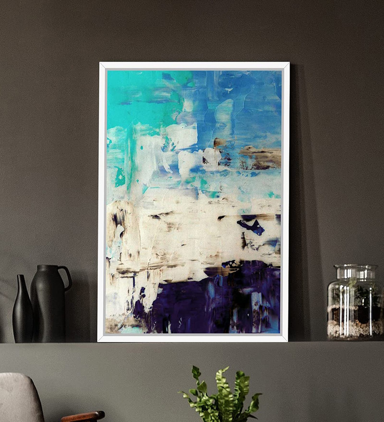 Art Street Canvas Painting Landscape Theme Wall Art Painting with Wooden Frame