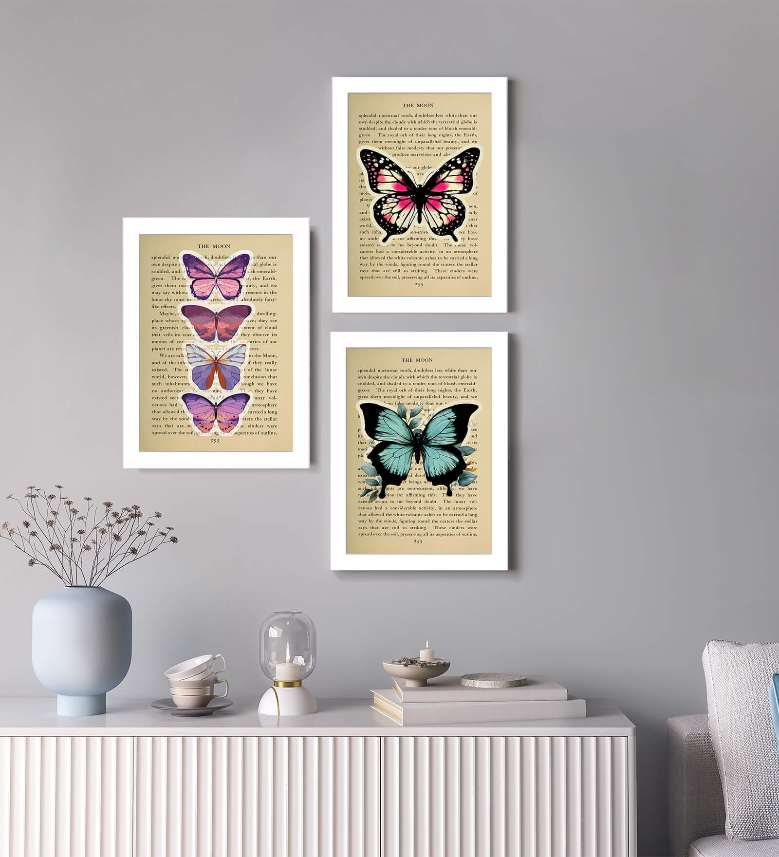Art Street Dictionary ArtPrint of Butterfly Theme Wall Hanging For Home Decor