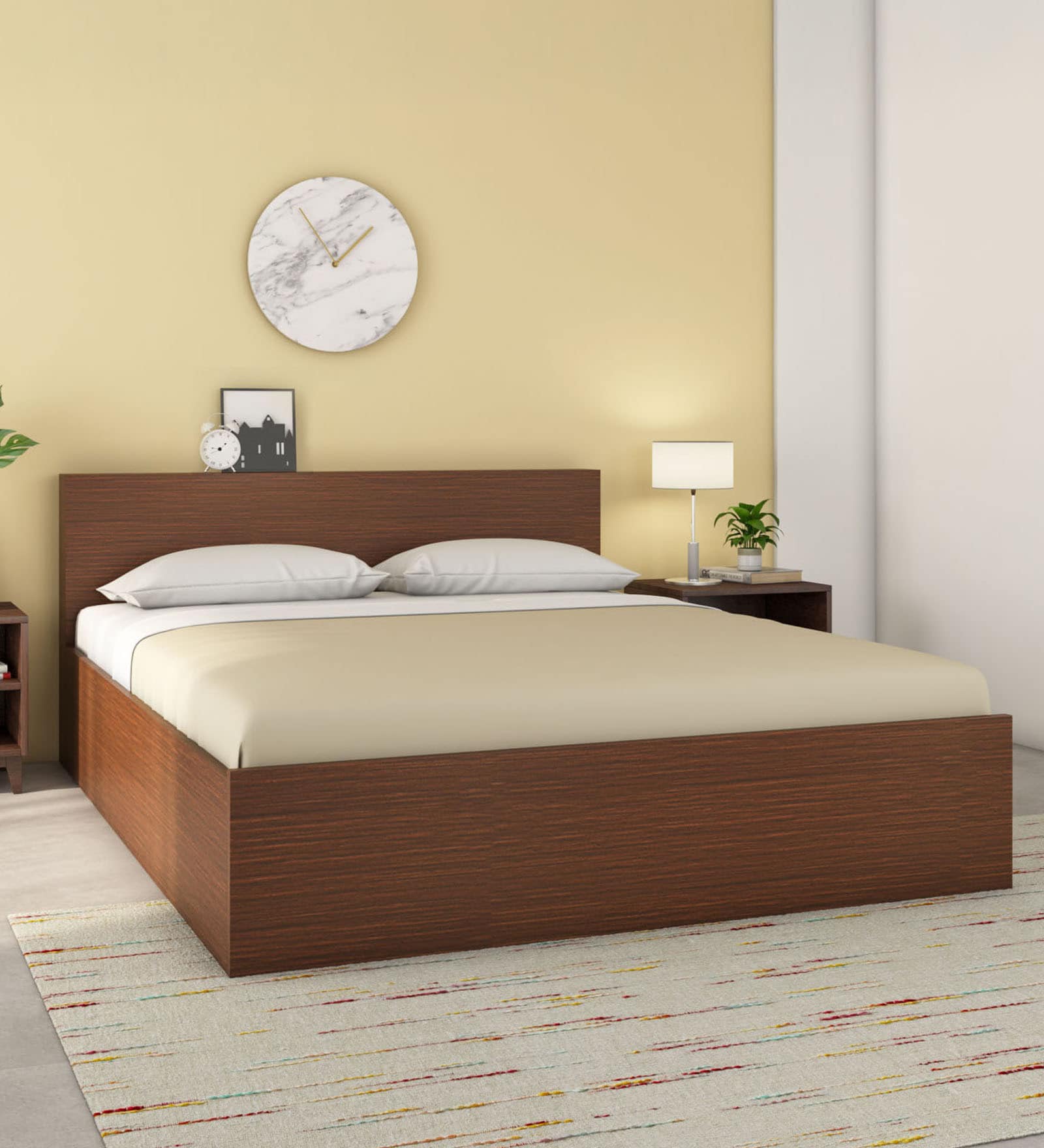 Arthur Plus King Sized Bed With Storage In Dark Legno Oak Finish