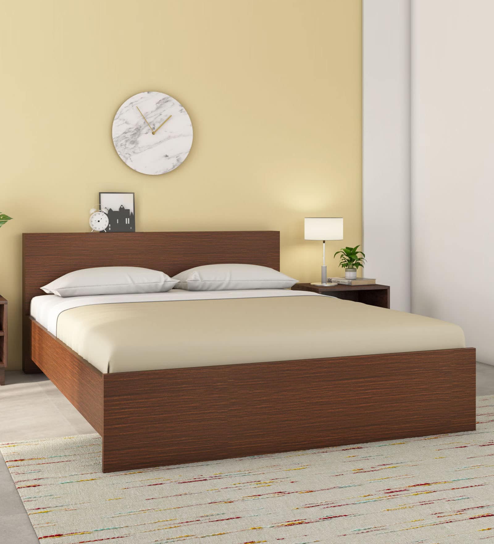 Arthur Plus Queen Sized Bed In Dark Legno Oak Finish