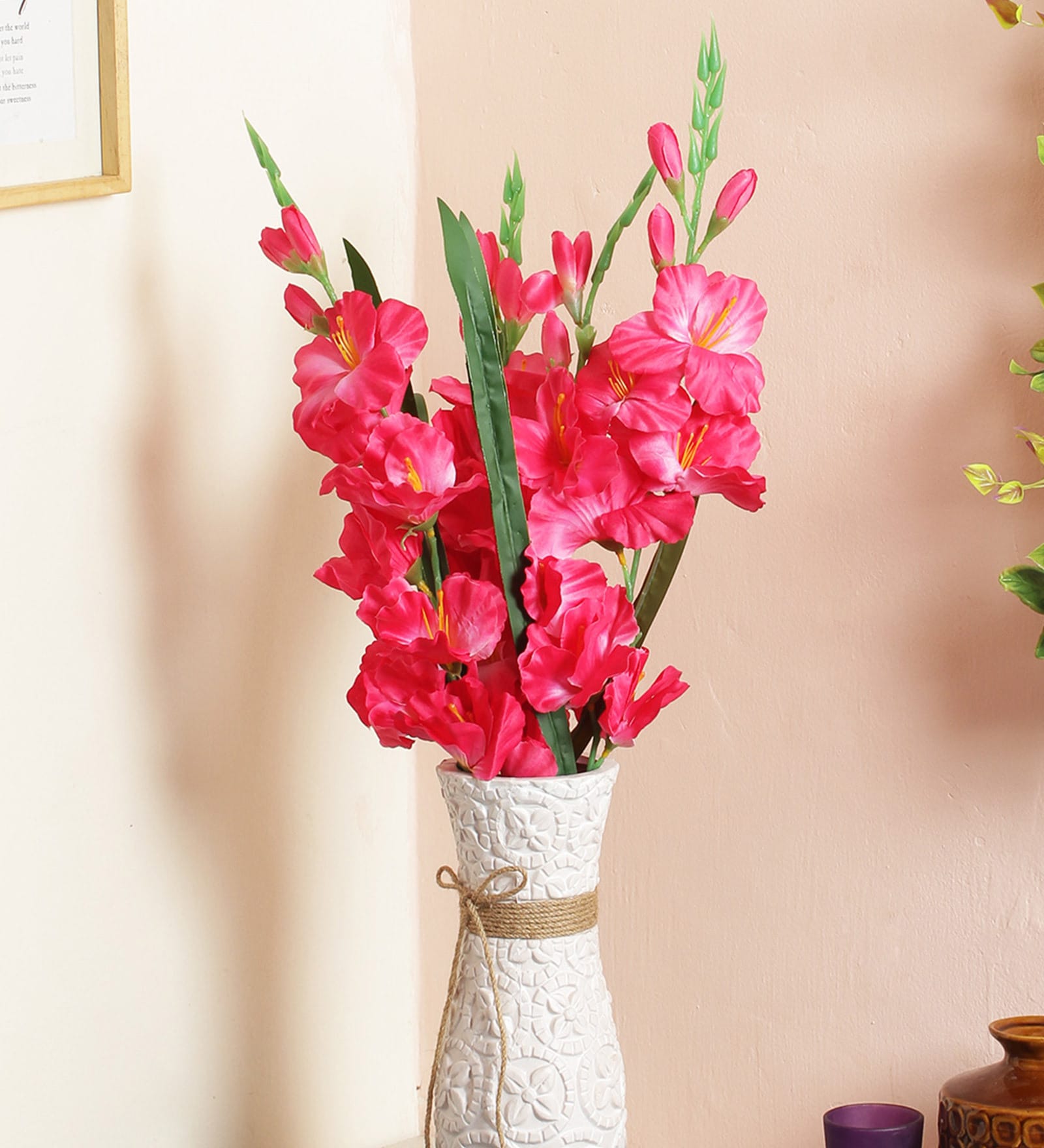 Buy Pink Artificial Glady Flower Stem, Set of 4 by Fourwalls at 71% OFF ...