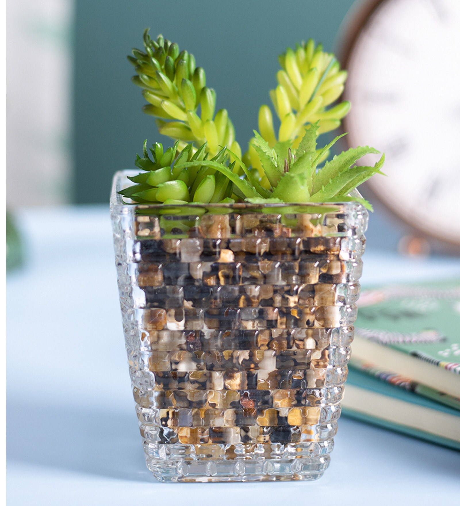 Buy Artificial Mini Succulent Plant With Glass Pot By Market 99 at 62 OFF by Market 99 Pepperfry