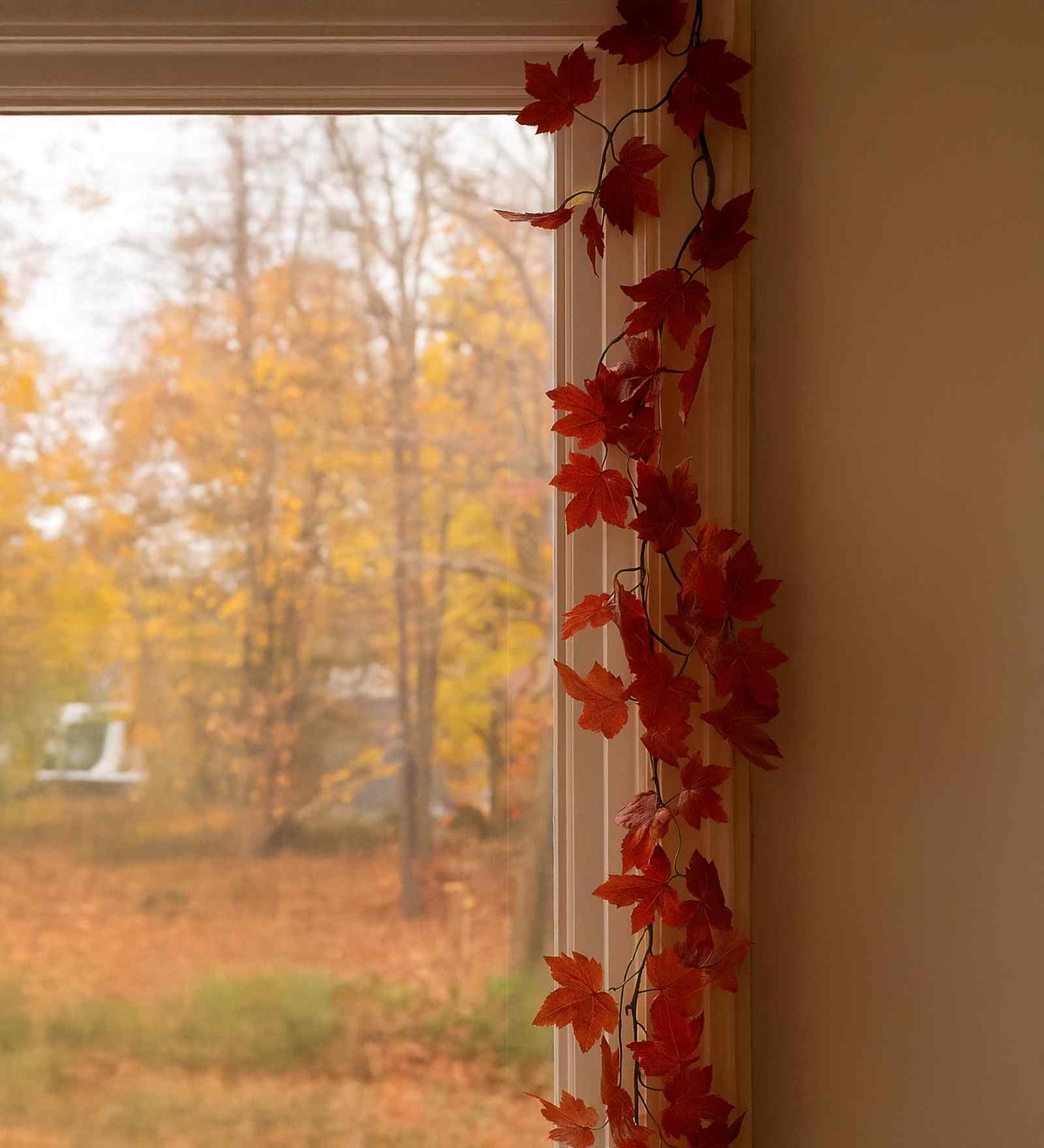 Artificial Orange Maple Leaf Vine