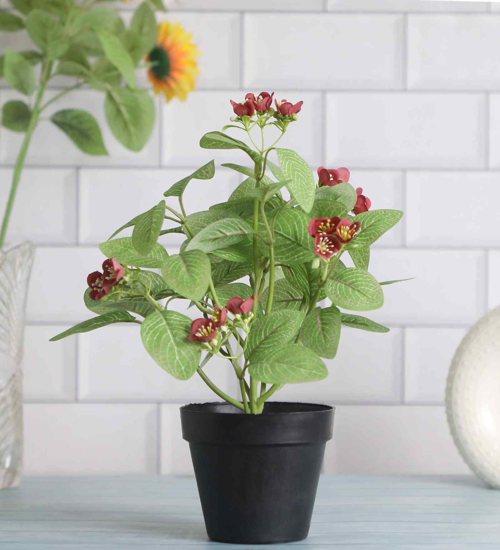Artificial Red Blossom Plant