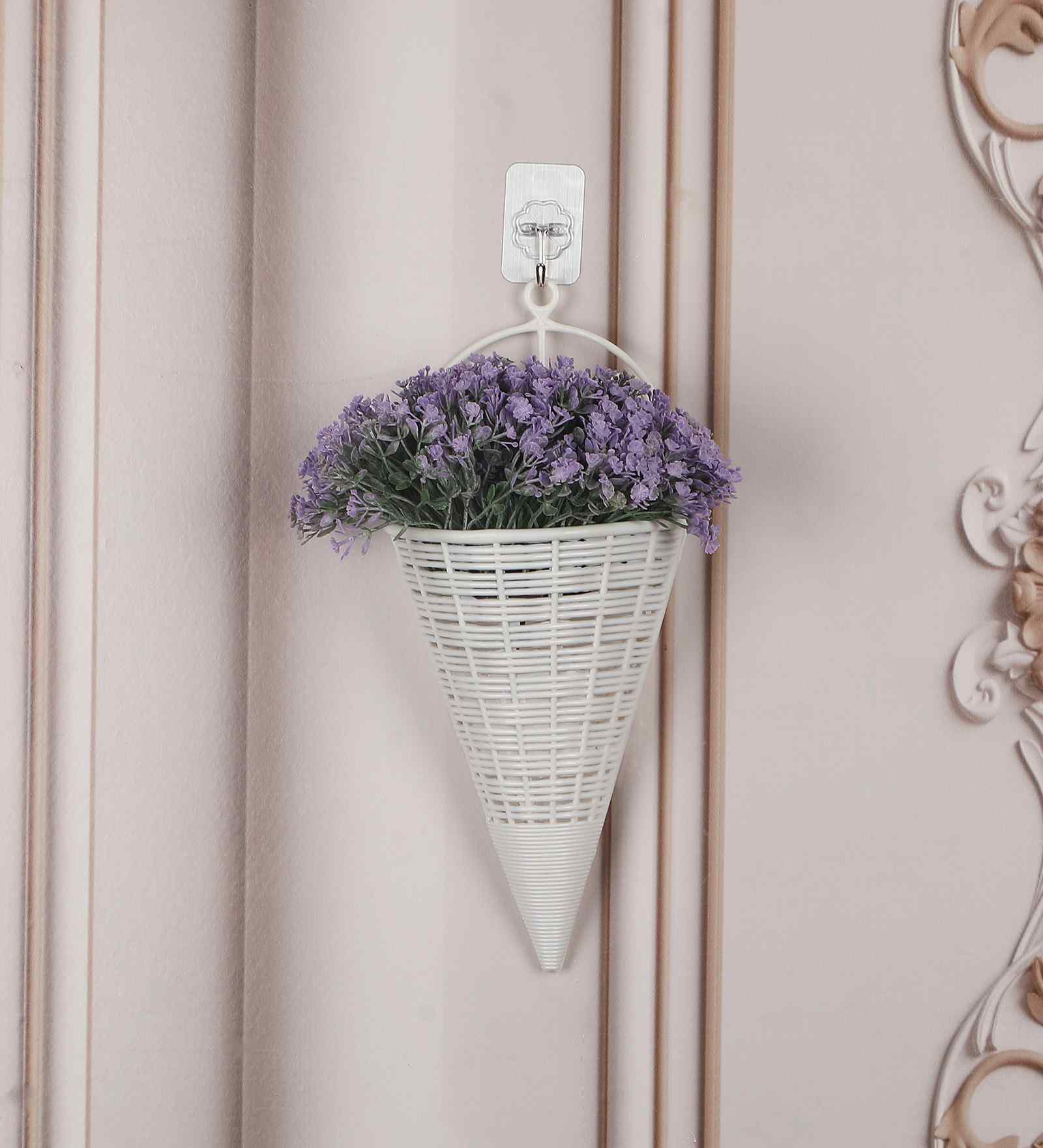 Artificial Wall Plant with Small Purple Flowers