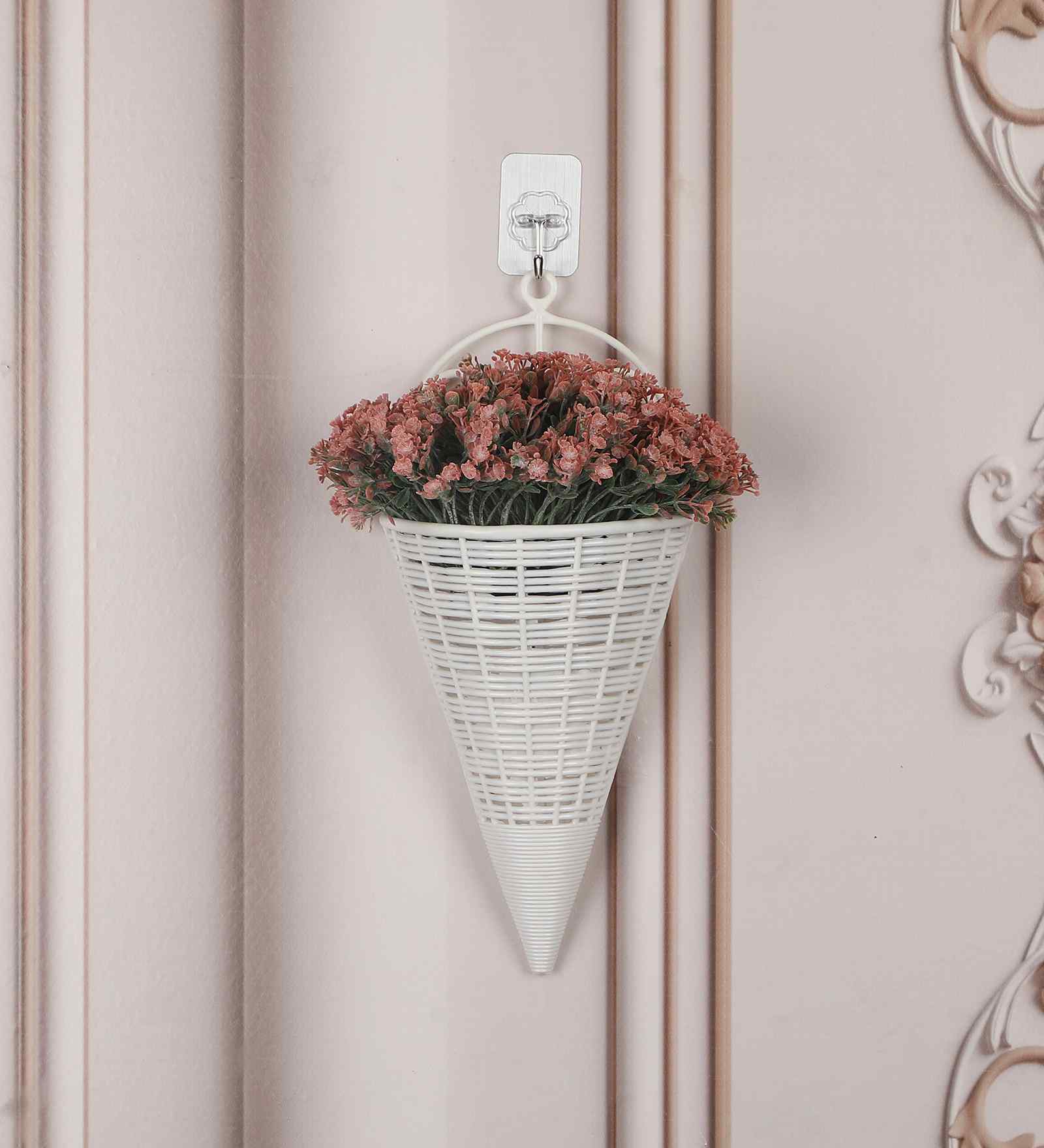 Artificial Wall Plant with Small Red Flowers