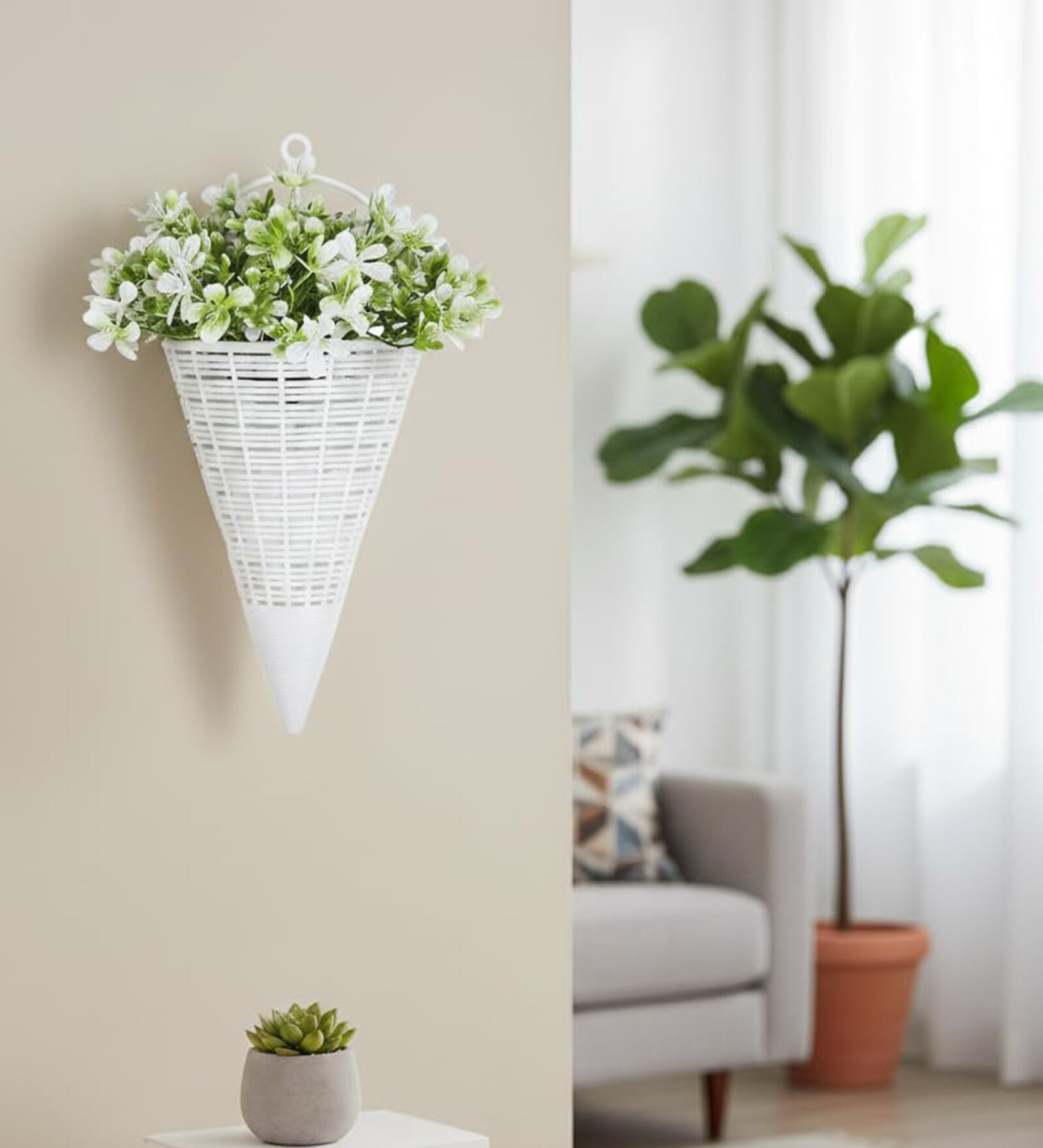 Artificial White Clover Wall Plant