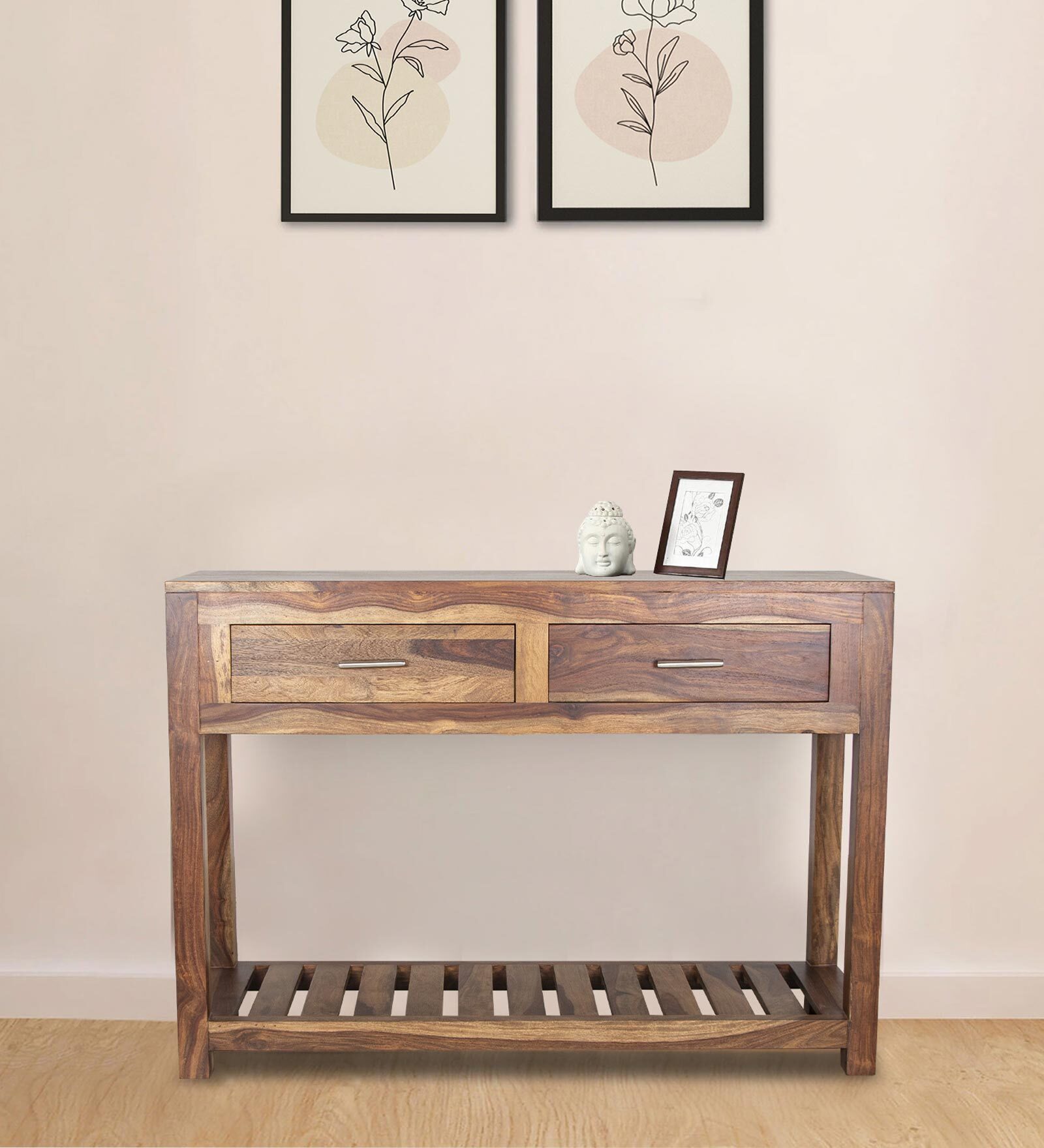 Artis Solidwood Console Table In Honey Color