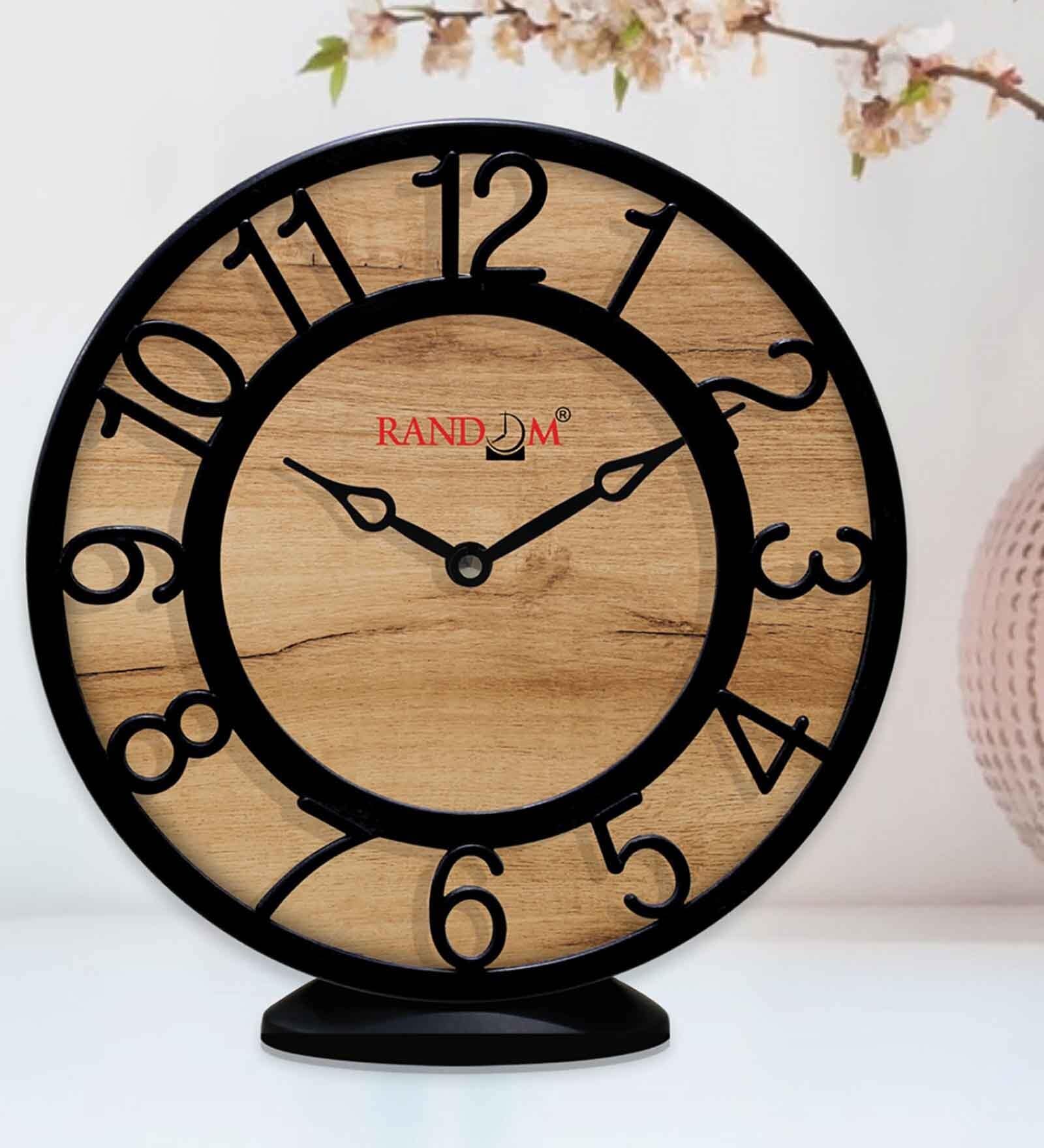 8 Inches Brown Wall Cum Table Clock