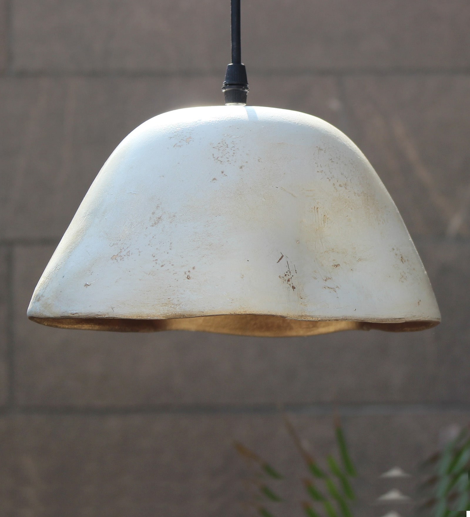 Artistic shape in gold white finish Terracotta Hanging Light