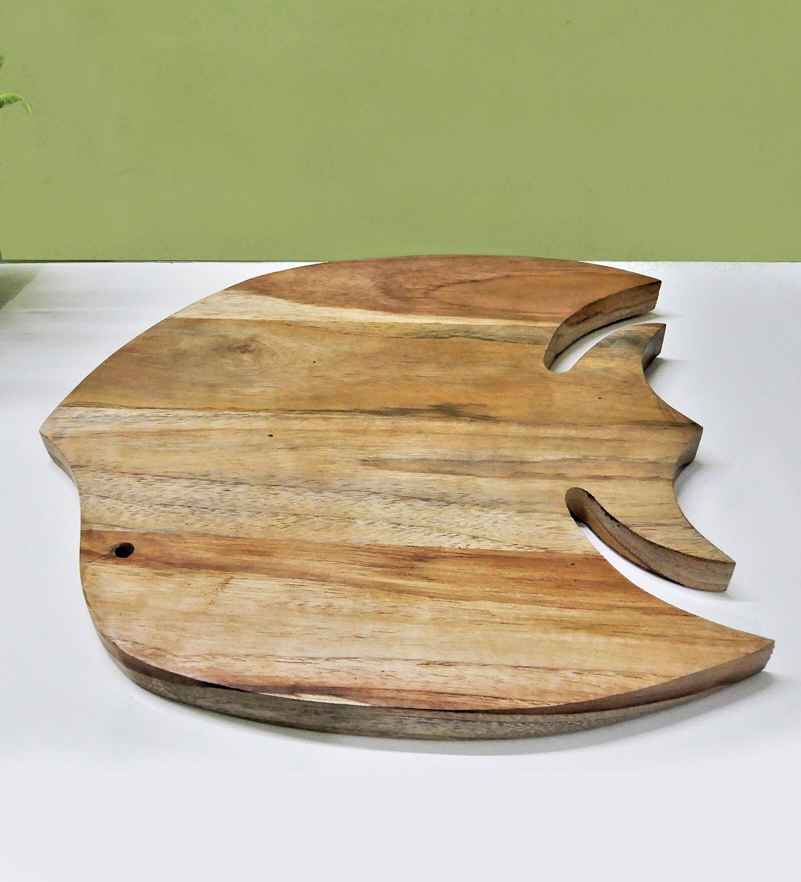 Artistic shape Natural Brown  Handpainted Wood Chopping Board