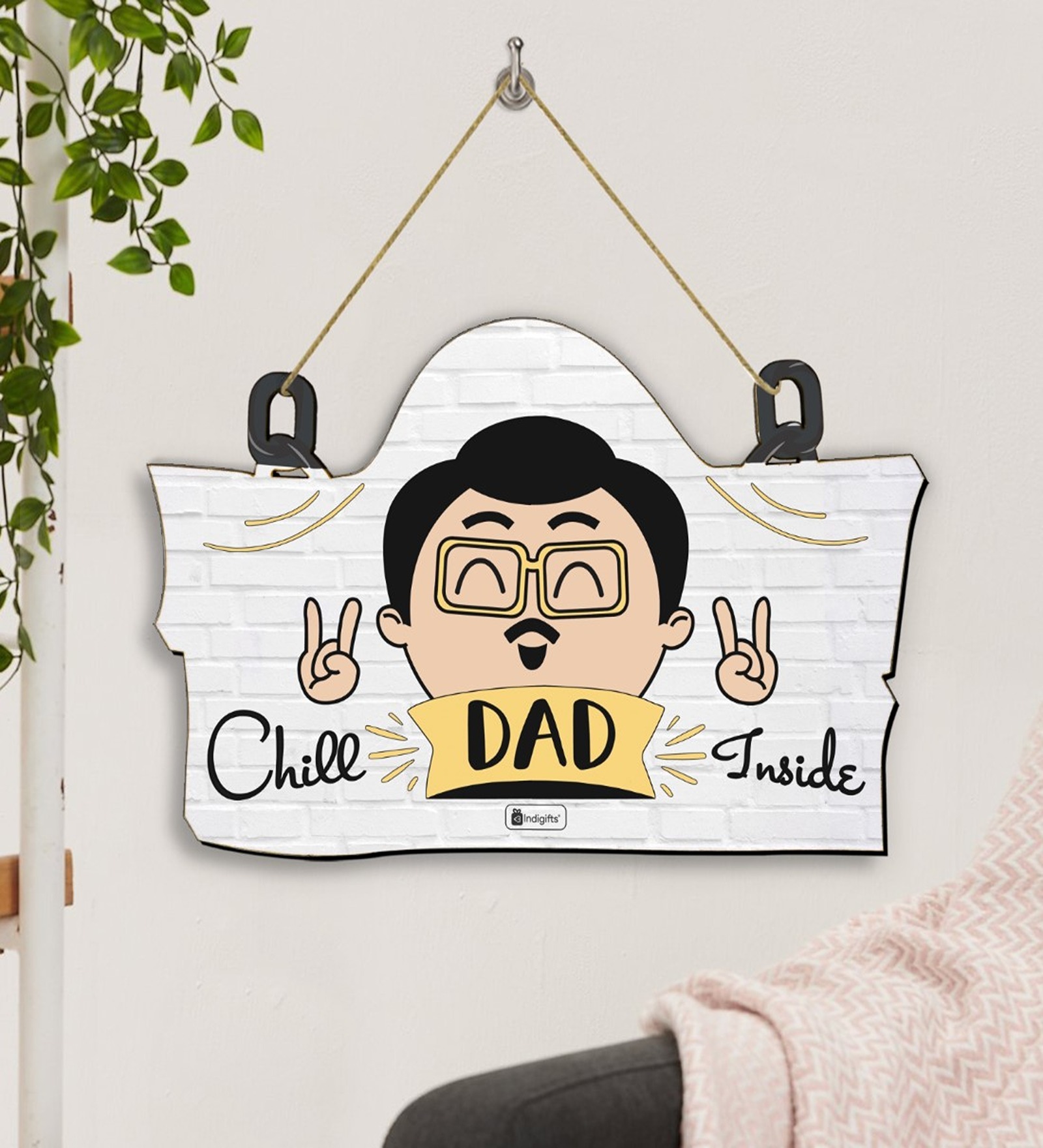 Dad White Solid Wood Wall Hanging Quotes