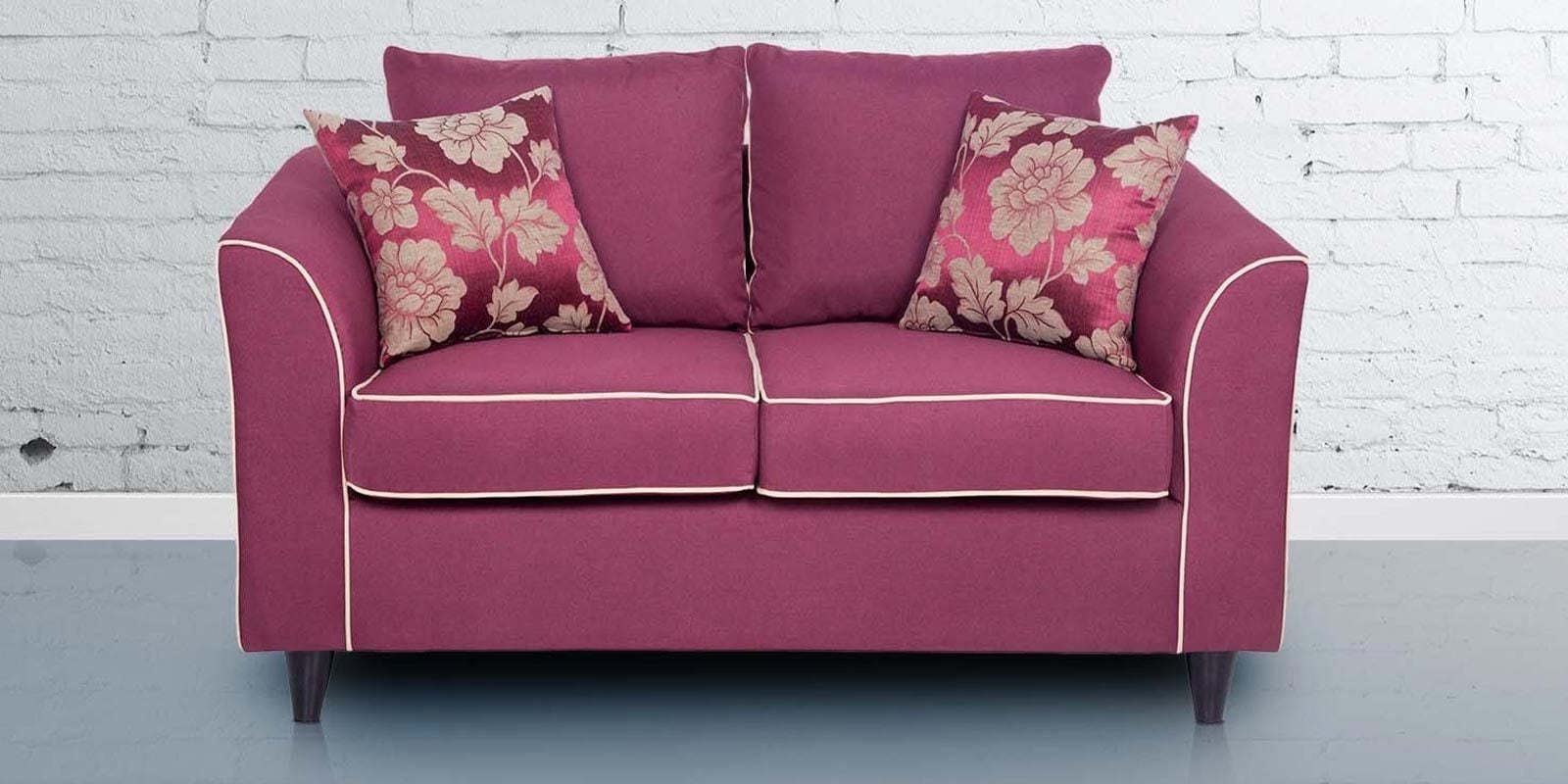 Buy Argos Two Seater Sofa with Throw Cushions in Grape Wine Colour by Urban Living Online 2