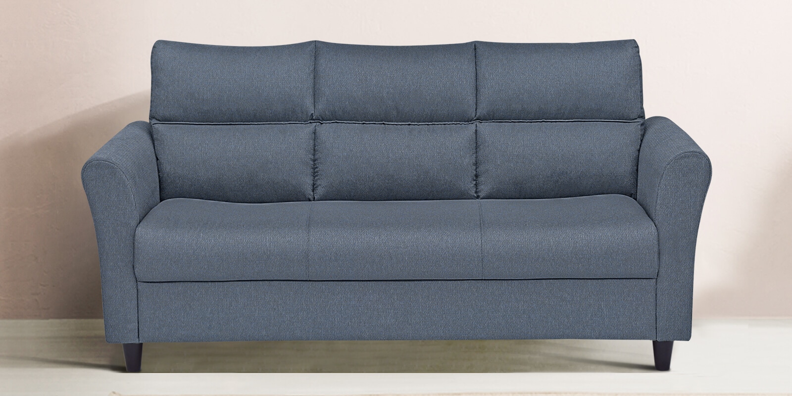 Oliver Fabric 3 Seater Sofa  In  Blue Colour