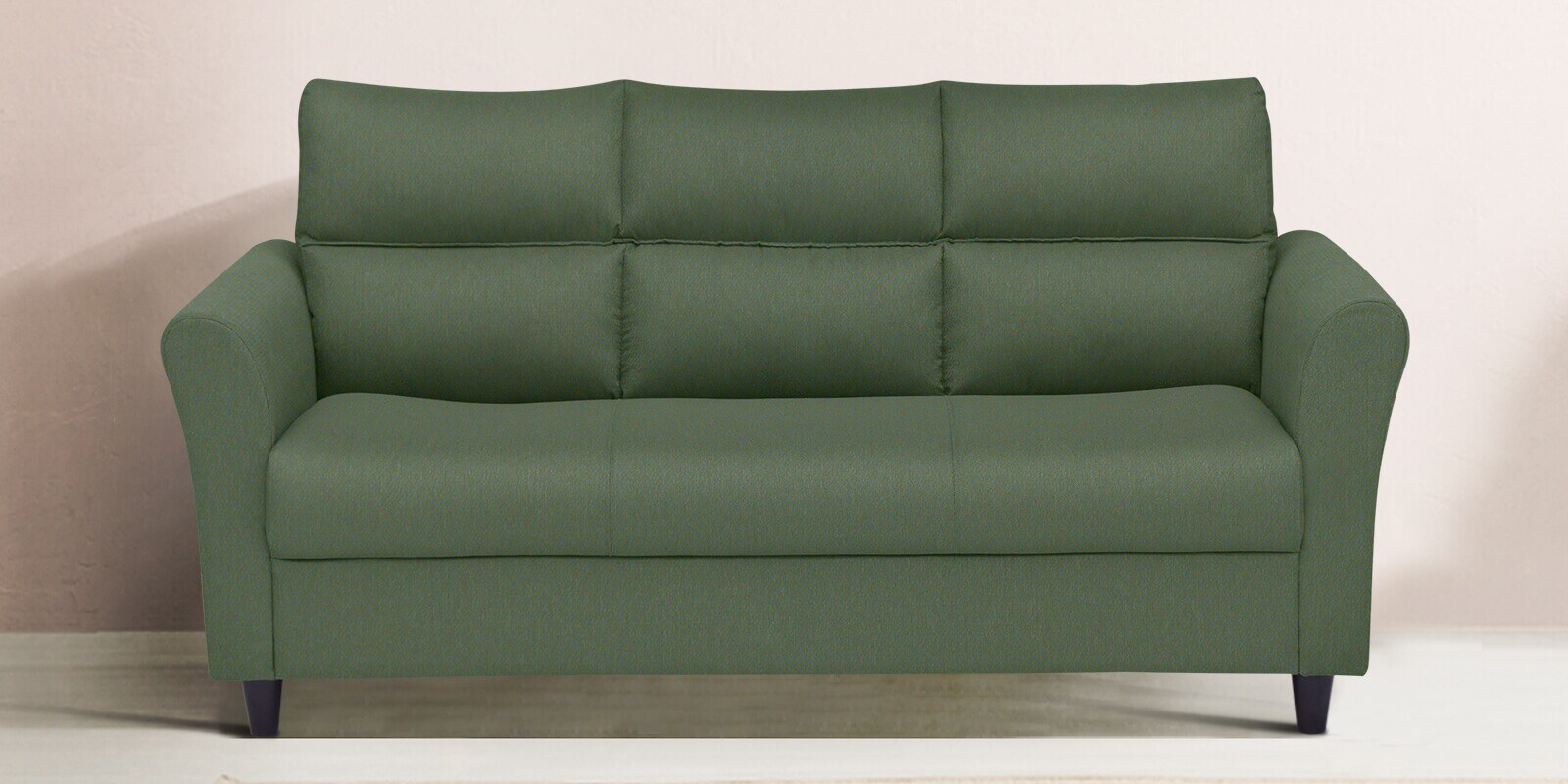 Oliver Fabric 3 Seater Sofa  In  Green Colour