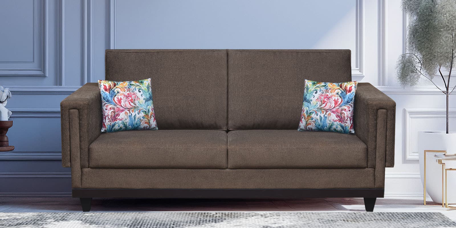 Osbert Fabric 3 Seater Sofa In Cedar Colour