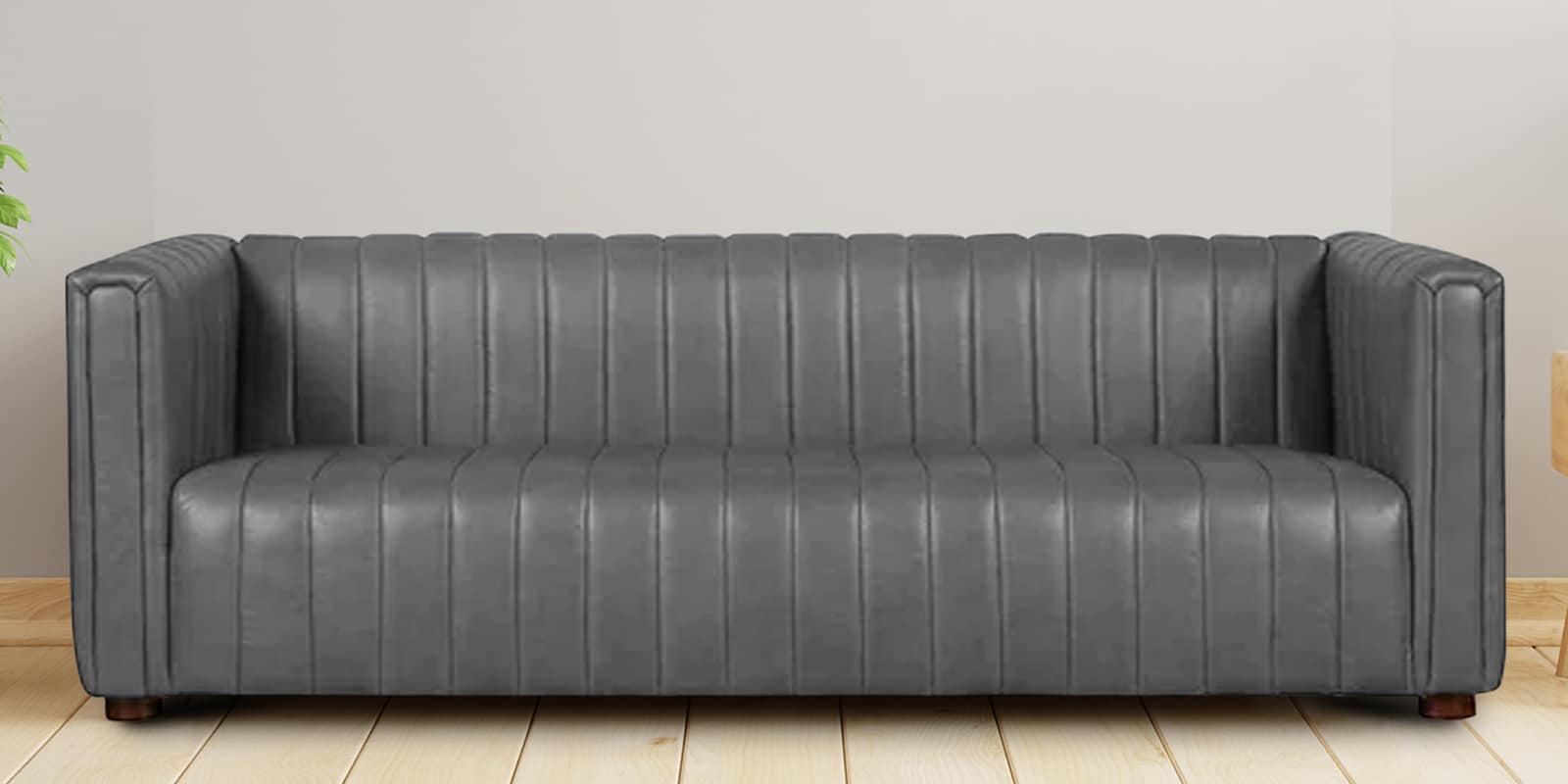 Buy Artistic Leatherette 3 Seater Sofa In Grey Colour At 41% OFF By ...