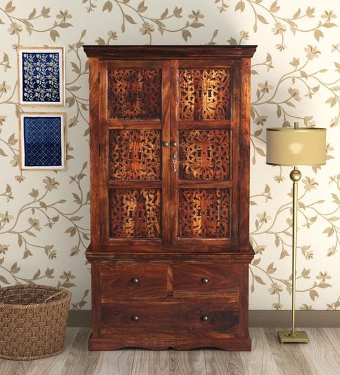 Buy Aramika Solid Wood 2 Door Wardrobe in Provincial Teak ...