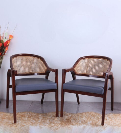 Arbor Teak Wood Arm Chair In Brown Colour (Set of 2)