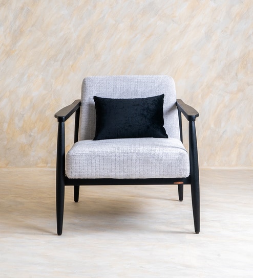 Archie Spindle Arm Chair In Grey Color
