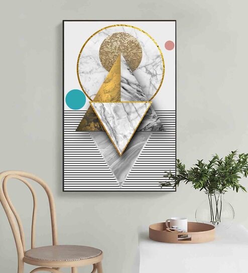 Architectural Aesthetics Multicolour Engineered Wood Framed Canvas Wall Painting