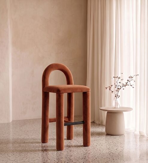 Arevex Arch Bar Stool In Orange Terracotta Colour