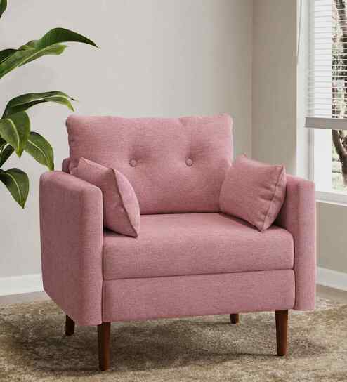 Arihana Boucle Fabric Accent Chair In Blue Colour
