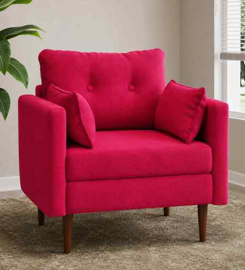 Arihana Boucle Fabric Accent Chair In Blue Colour