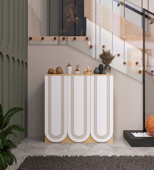 Arkane Shoe Rack In Albert Maple And White Finish