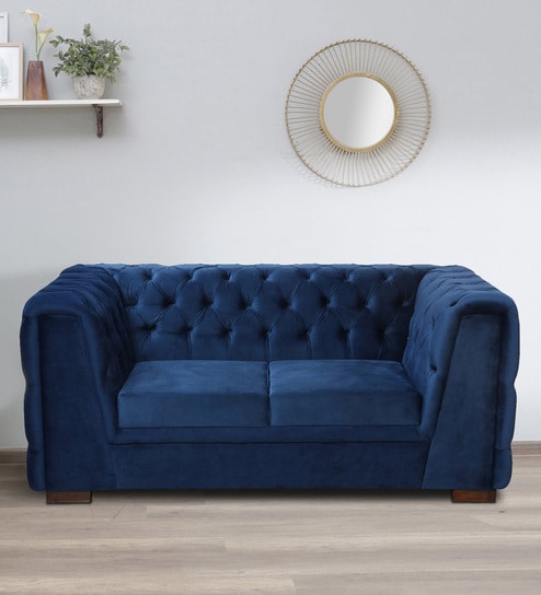 Arlo Velvet 2 Seater Sofa In Royal Blue Colour