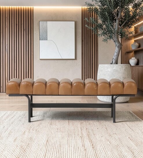 Armand Bench In Rust Brown Color