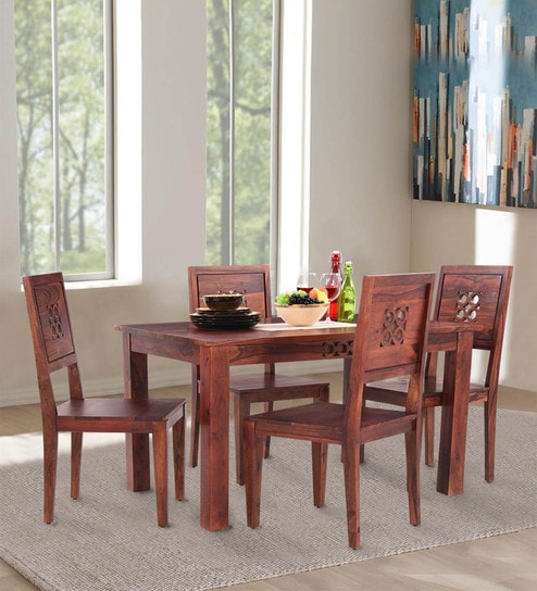 Buy Arona 4 Seater Dining Set By Royaloak Online Modern 4 Seater