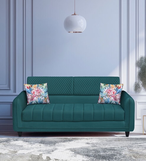 Winston Fabric 3 Seater Sofa In Teal Green Colour