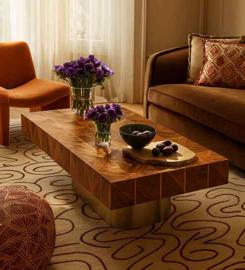 Arrow Coffee Table In New Teak Dark Finish