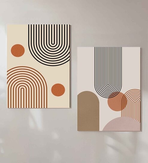 Art Street Set of 2 Boho Stretched Canvas Painting for home decoration