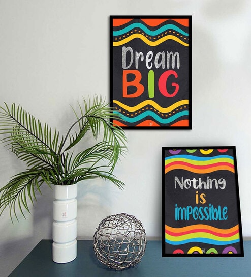 Art Street Set of 2 Motivational Art Prints Nothing is Impossible Wall Art