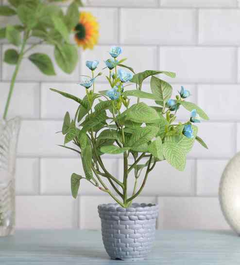 Artificial Blue Blossom Plant